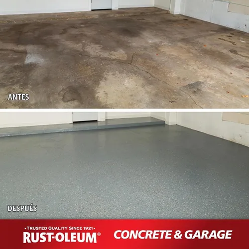 Vista 4 de Rust-Oleum 225359-2PK - Pintura e imprimación para pisos de concreto y garaje, galón, gris armadura satinada, paquete de 2