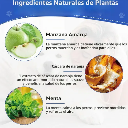 Vista 3 de Cudory 2 unidades de spray de manzana amarga para perros para dejar de masticar, sin masticar en aerosol para perros y gatos, protege muebles