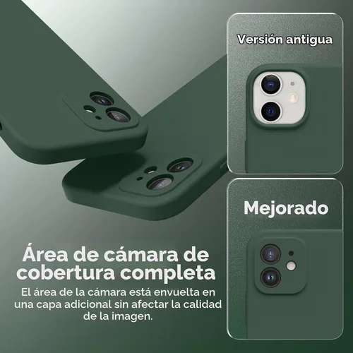 Vista 5 de Funda magnética para iPhone 12, compatible con MagSafe, [protección completa de la cámara] [protectores de pantalla] funda protectora de silicona a