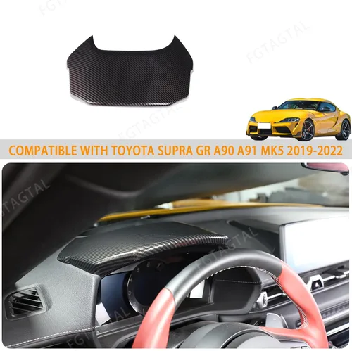 Vista 7 de Cubierta de tablero de consola central para Toyota Supra GR A90 A91 MK5 2019-2025, cubierta de borde de panel de tablero de ABS, bisel de cubierta