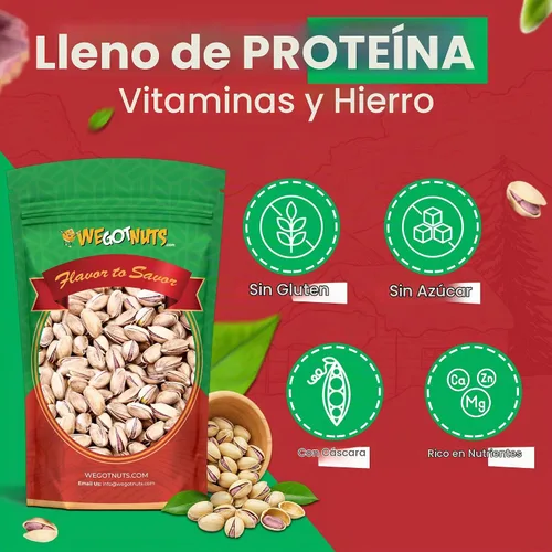 Vista 3 de We Got Nuts - Pistachos turcos antep – Pistachos tostados Kosher de calidad prémium de 2.5 libras (40 onzas), aperitivo natural y saludable de sabor