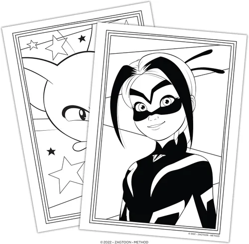 Vista 3 de Miraculous Ladybug 52560 - Libro para colorear jumbo de 64 páginas, Bendon