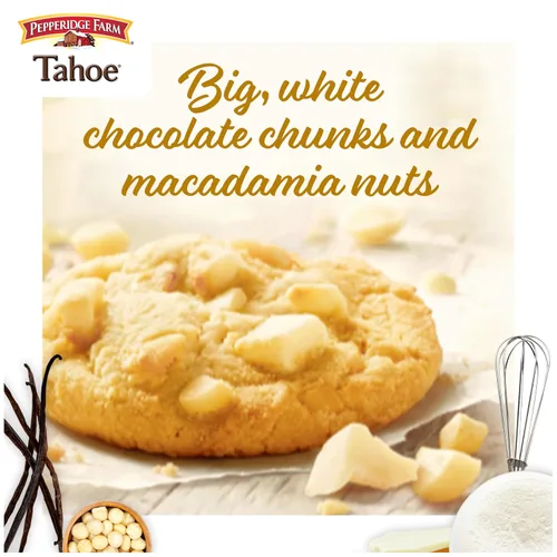 Vista 4 de Pepperidge Farm Tahoe Galletas crujientes de chocolate blanco y nuez de macadamia, bolsa de 7.2 onzas (8 galletas)