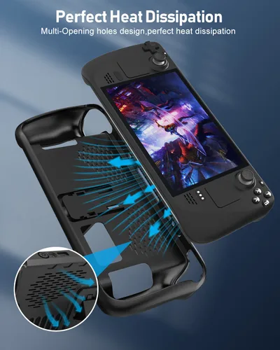 Vista 4 de Funda protectora con soporte plegable para cubierta de vapor, funda protectora de TPU suave con soporte plegable, accesorios compatibles