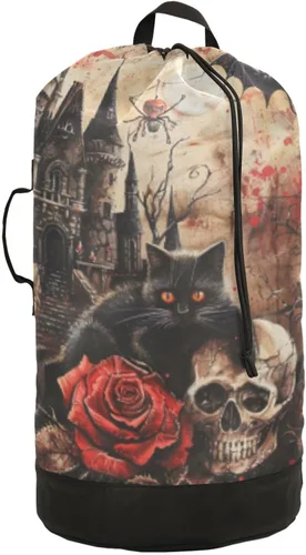 Vista 15 de Mochila para lavandería, cesta extra grande resistente para ropa sucia, correas ajustadas para campamento, universidad, gimnasio, hotel, hogar, 29.3