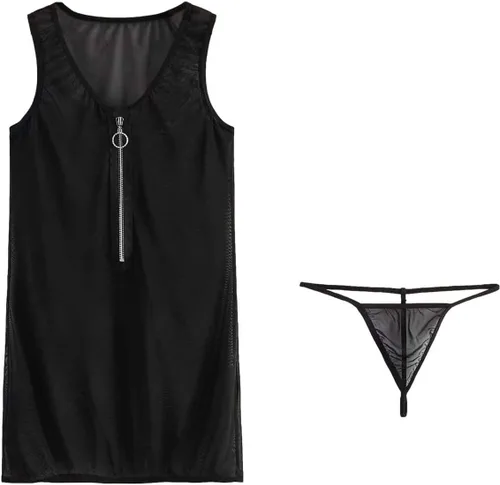 Vista 5 de Lencería sexy para mujer para el sexo travieso encaje babydoll camisola ropa de dormir boudoir trajes de lencería de peluche cachonda A08
