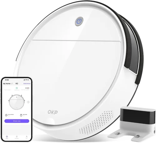 Vista 11 de OKP Robot Aspirador y Fregona Combo K5 Ultra Pequeño Limpiador Robótico con Navegación ToF LiDAR, 6000 Pa de Succión, Control WiFi/App/Alexa, 170
