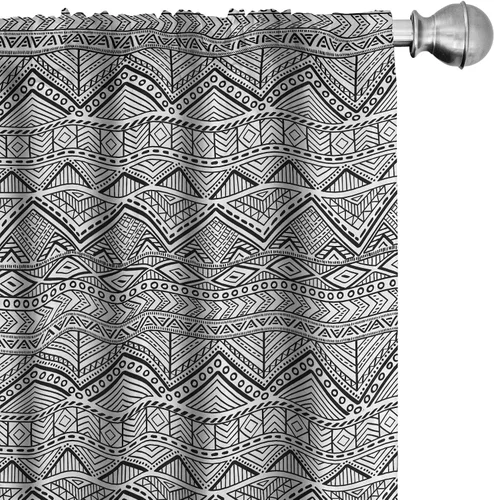 Vista 16 de Lunarable Cortinas con estampado de madera, madera natural rústica con rayas, patrón abstracto ovalado, tema de carpintería, tratamientos