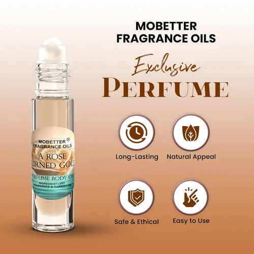 Vista 3 de MOBETTER FRAGRANCE OILS Aceite corporal para mujer con perfume de oro convertido en rosa