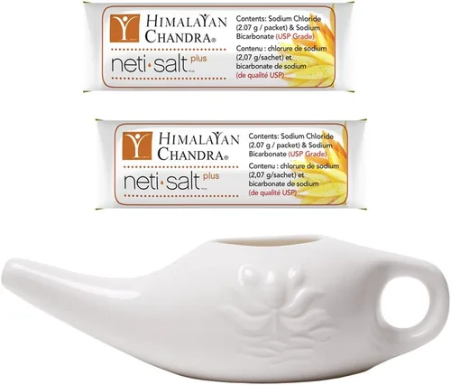 Vista 4 de Himalayan Chandra Olla Neti de porcelana con 30 sobres