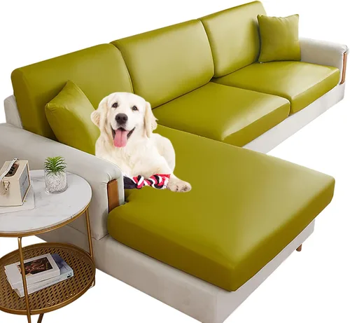 Vista 13 de Funda de cojín impermeable para sofá reclinable en forma de L de piel sintética larga elástica para sofá de 1, 2, 3, 4 plazas, protector de muebles
