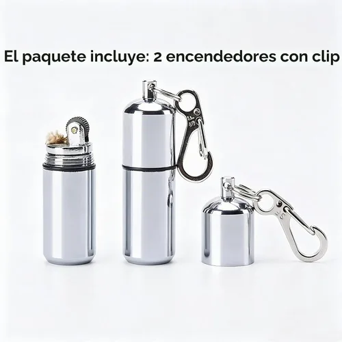 Vista 6 de Dreambay Paquete de 2 llaveros de maní EDC Mini encendedor impermeable para arranque de incendios, supervivencia y uso de emergencia