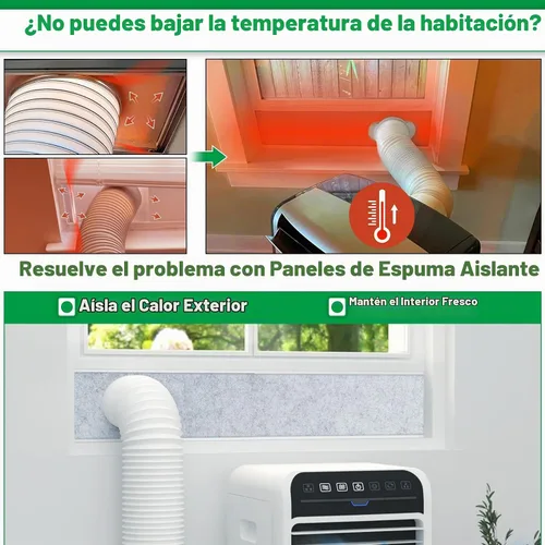 Vista 2 de Forestchill - Kit de ventilación de aire acondicionado portátil con paneles de espuma aislante, 3 paneles de sellado de ventilación de CA ajustables