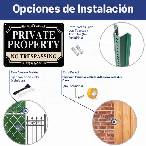 Vista 3 de Paquete de 2 letreros de metal de aluminio libre de óxido de 10 x 7 pulgadas, reflectante, resistente a la decoloración, protección UV, resistente a
