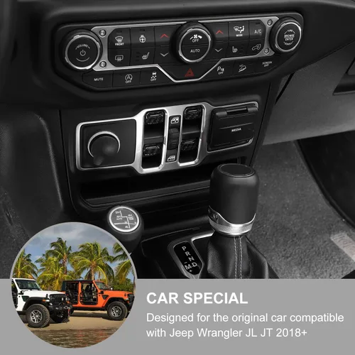 Vista 3 de Jimen Compatible con Jeep Wrangler JL JLU 2018-2023 y Jeep Gladiator JT 2020-2023, 4 piezas de cubiertas de interruptor de botón para ventana