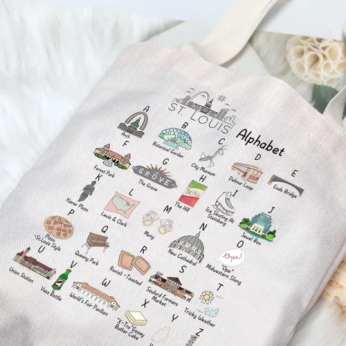 Vista 3 de G2TUP St. Louis Tote Bag St. Louis Missouri Travel Bag City Travel Gifts STL Book Bag, Bolso de mano City