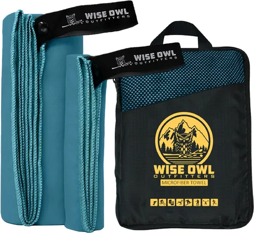 Vista 14 de Wise Owl Outfitters Microfiber Camping Towel - Quick Dry Towel for Travel, Backpacking, Hiking, Beach, Gym & Yoga - Compact, Fast Drying &