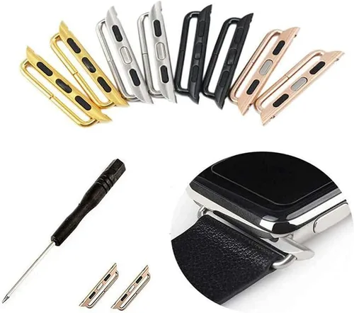 Vista 3 de LOOKSEVEN 5 Pairs Watch Strap Connector for iWatch Band 38-49mm Stainless Steel Adapter Replaceable Metal Connection with Replacement Tool