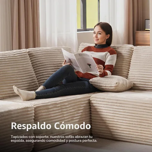 Vista 4 de ovios Sofá seccional en forma de nube para sala de estar, sofá modular de terciopelo mullido, sin necesidad de montaje, juego de sofás grandes