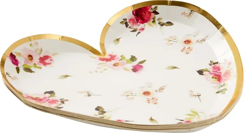 Vista 3 de C.R. Gibson Platos de almuerzo con forma de corazón dorado con forma de corazón, 8 unidades (TW13-25403), mediano