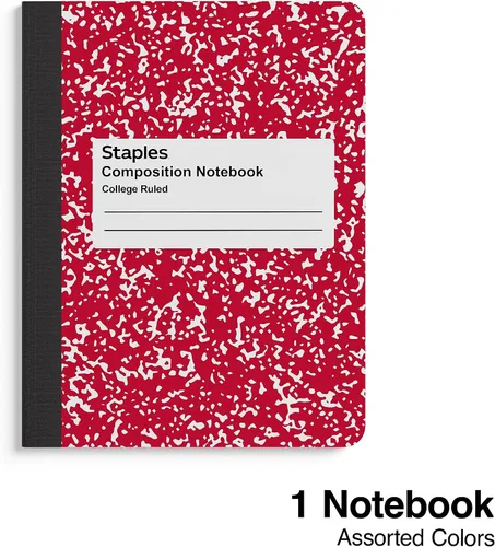 Vista 7 de STAPLES 1-Subject Composition Notebook, 7.5" x 9.75", College Ruled, 100 Sheets, Assorted