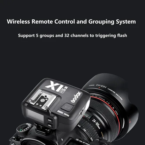 Vista 7 de Godox X1R-C TTL Receptor de disparo de flash inalámbrico compatible con cámaras Canon, receptor flash inalámbrico 2.4G, sincronización de alta