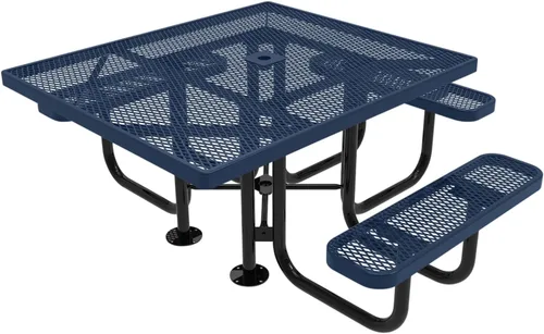 Vista 124 de COATEDOUTDOORFURNITURE Mesa de picnic cuadrada de 46 pulgadas, expandida, color negro