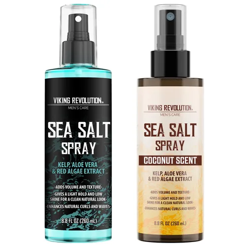 Vista 11 de Viking Revolution Spray de sal marina para hombres (8 fl oz), aceite hidratante para el cabello para hombres con vitamina E (3.38 fl oz) y polvo