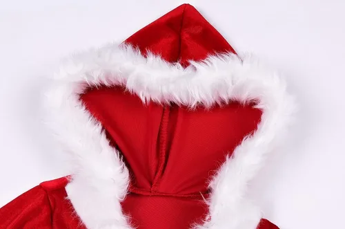 Vista 3 de Sersllta Vestido de Papá Noel para niñas, disfraz de Papá Noel con sombrero