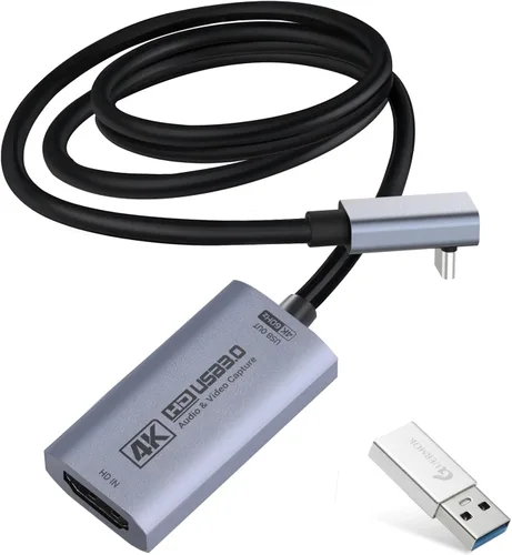 Vista 11 de Guermok HDMI Capture Card, USB 3.0 HDMI to USBC Video Capture Card, 4K60FPS Plateado
