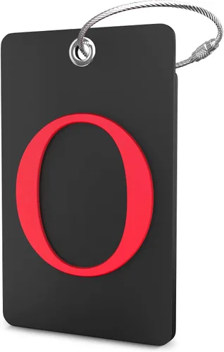 Vista 85 de Etiqueta de equipaje con inicial, totalmente flexible, con aro de acero inoxidable, letra G