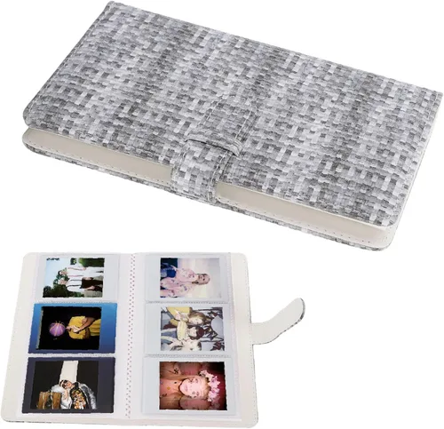Vista 5 de Álbum de fotos, 3 pulgadas, 96 bolsillos, de gran capacidad, de piel sintética, protector de fotos, portátil, ligero, impermeable, álbum de fotos