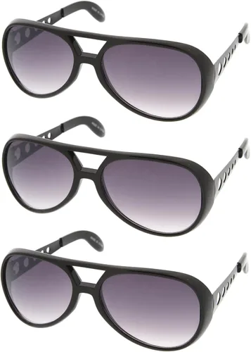 Vista 26 de zeroUV Gafas de sol grandes Elvis King Of Rock & Roll Aviator 2.480 in