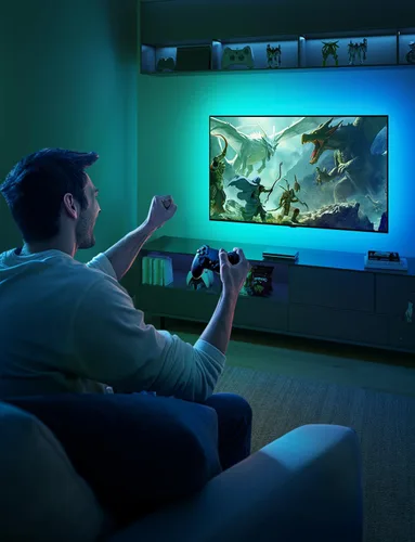 Vista 9 de Govee Caja de sincronización HDMI 2.1 2, Caja de sincronización AI con retroiluminación para TV, compatible con 8K@60Hz, 4K@144Hz, VRR y ALLM
