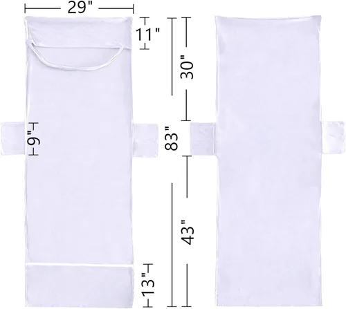 Vista 4 de Muka Funda de microfibra para silla de playa y piscina, bolsillo práctico, 29 x 83 pulgadas, color blanco
