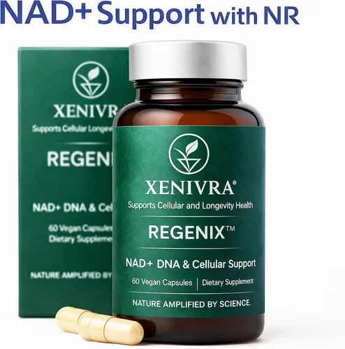 Vista 8 de Xenivra Regenix™ NAD+ Suplemento NAD Booster con ribósido de nicotinamida (NR) Energía celular y envejecimiento saludable Resveratrol y CoQ10