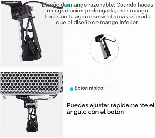 Vista 4 de Micolive Micrófono Parabrisas Blimp Estilo Proteger Jaula y Sistema de Suspensión de Montaje de Amortiguador Compatible con Rode NTG1 NTG2 NTG3