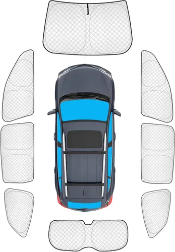 Vista 21 de KMF 6 piezas de parasoles gruesos para Mazda 3 Hatchback (No Sedán) 2014-2018 Accesorios, parasoles completos para parabrisas y ventanas de coche