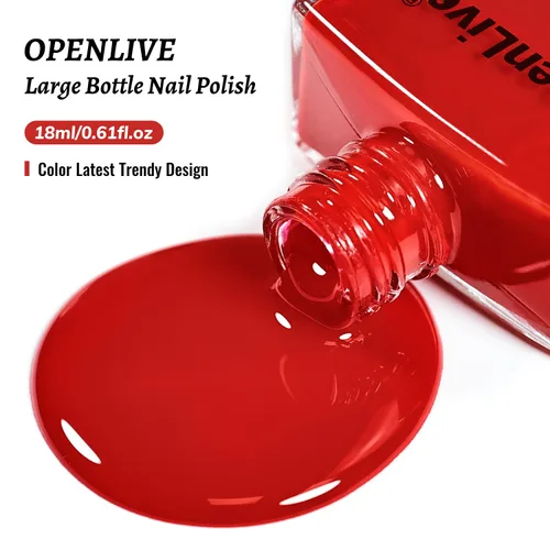 Vista 21 de OpenLive Esmalte de uñas negro de 0.6 fl oz, gran volumen, secado rápido, secado rápido y de larga duración, arte de uñas de color para bricolaje