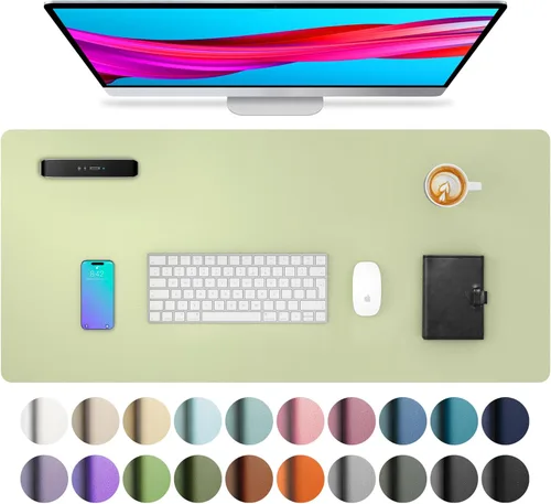 Vista 211 de Aothia - Protector de escritorio de cuero sintético grande, base antideslizante para mouse y superficie para escribir, impermeable, fácil de Agua