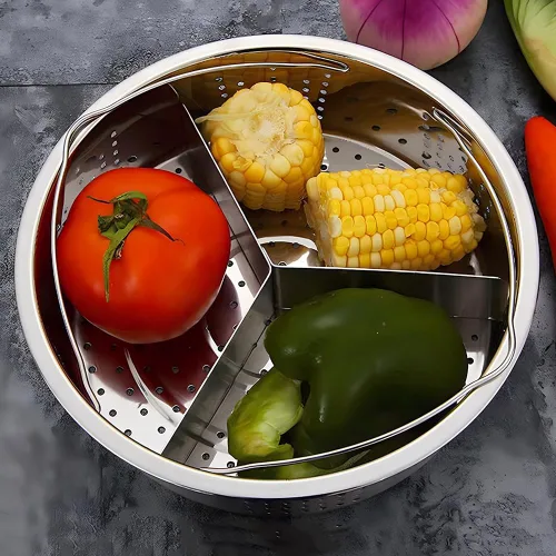Vista 3 de Cesta de vapor para olla instantánea, cesta de vapor de verduras de acero