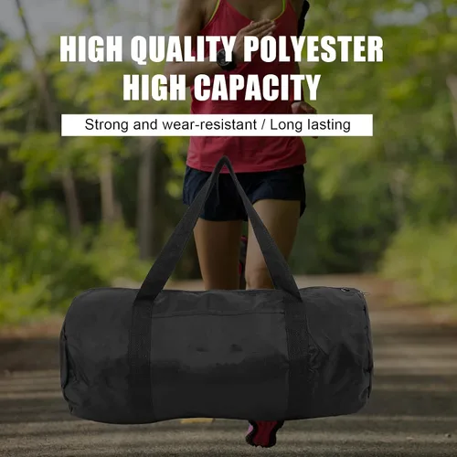 Vista 5 de Pequeña bolsa de gimnasio plegable Cilindro Fitness Bolsa de hombro, #1, Classic