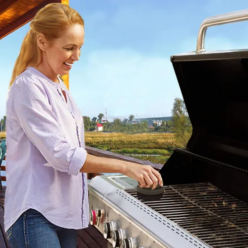 Vista 3 de SCRUBIT Cepillo de limpieza para parrilla, esponja para parrilla, limpiador de barbacoa sin cerdas con almohadilla de limpieza resistente