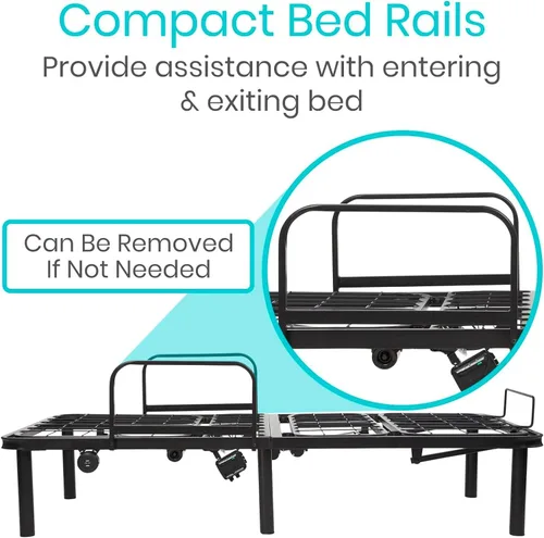 Vista 15 de Vive - Base de cama ajustable (individual) - Plataforma eléctrica de metal Marco de cama con base ajustable para colchón de hospital, control remoto