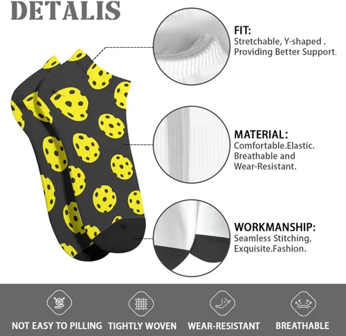 Vista 7 de devor Socks No Show Ankle for Mens Socks No Show Athletic Sock Fashion PICKLEBALL Socks