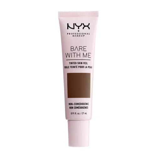 Vista 12 de NYX PROFESSIONAL MAKEUP Bare With Me - Velo de piel tintado, crema BB ligera, color beige camel Beige caramelo