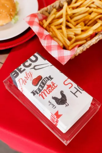 Vista 4 de Servilletas de papel American Homestead - Servilletas desechables tipo lino para cena BBQ - Servilletas de mesa de calidad de restaurante