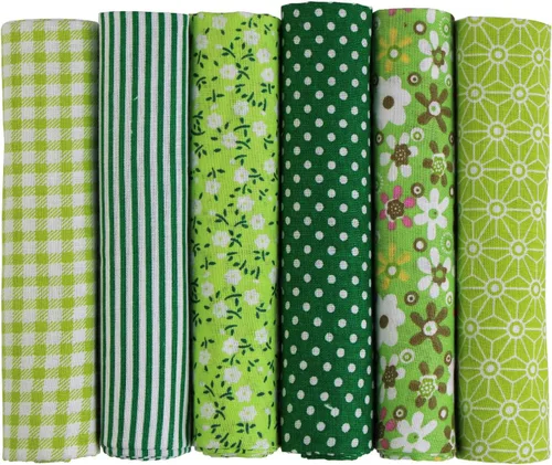 Vista 7 de UOOOM 6pcs 19.7x19.7 in Patchwork algodón tela DIY costura hecho a mano acolchado tela diferentes diseños (Tone-Blue)