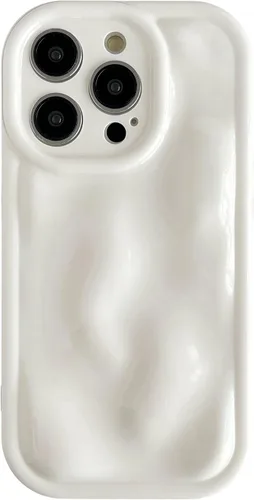 Vista 16 de Caseative Funda para iPhone 14 Pro, color negro Suavidad de la galjanoplastia de cromo del patrón de la burbuja del meteorito de la onda