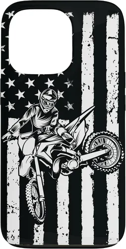 Vista 10 de Funda de motocross con bandera de Estados Unidos para iPhone 17